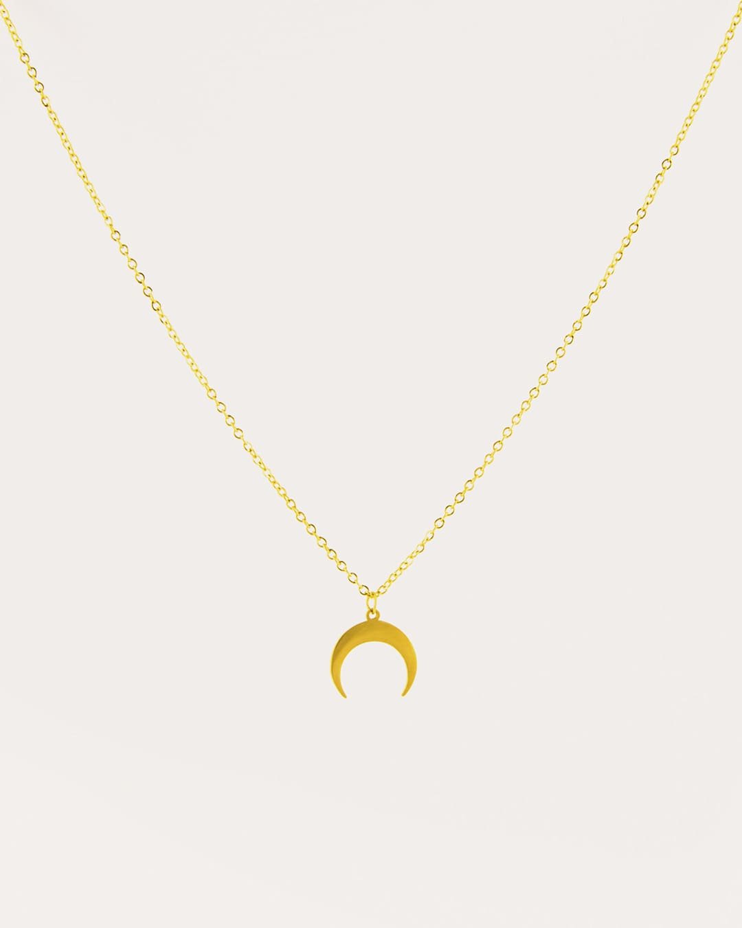 Collar Acero Luna Fina Invertida Dorado