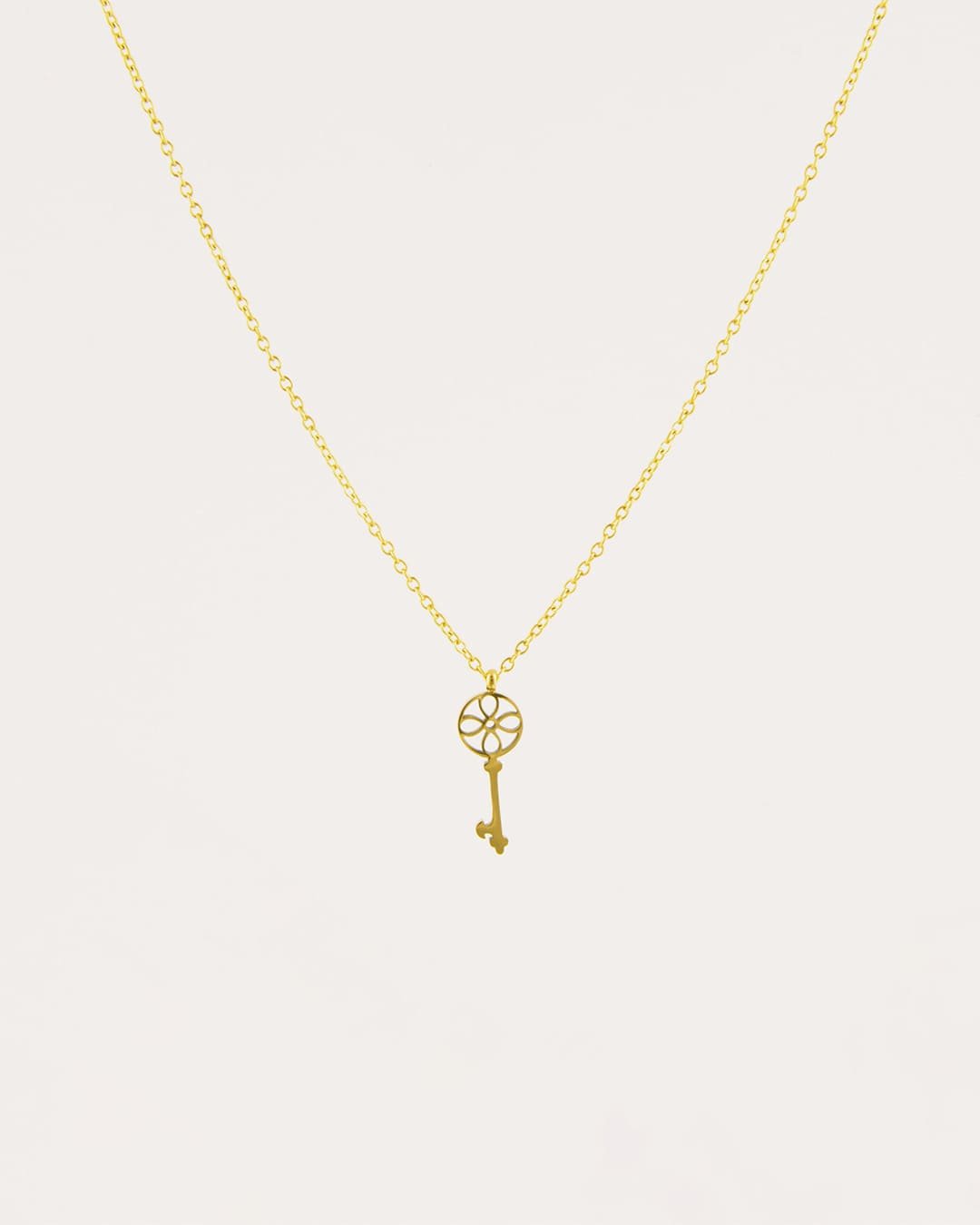 Collar Acero Llave Dorado