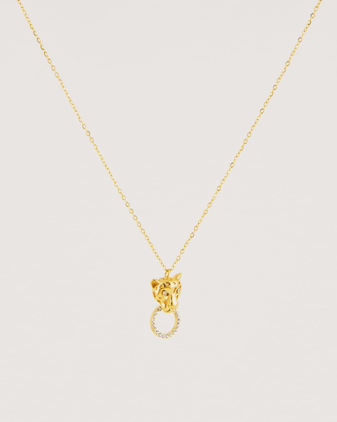 Collar Acero Pantera Dorado