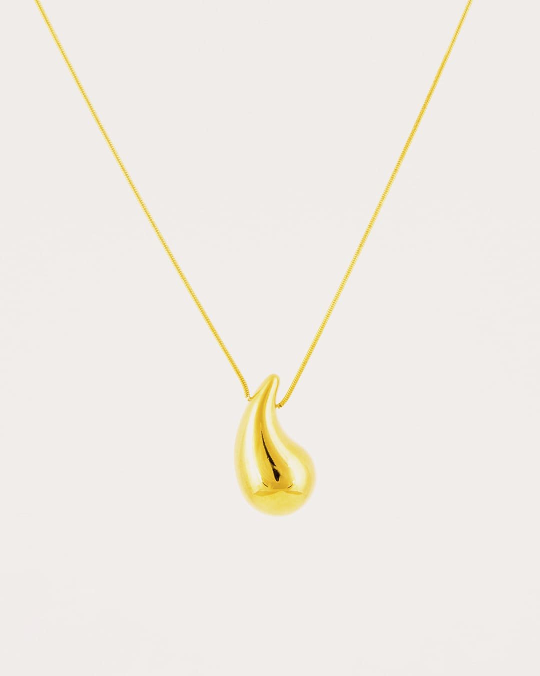 Collar Acero Gota Grande Dorado