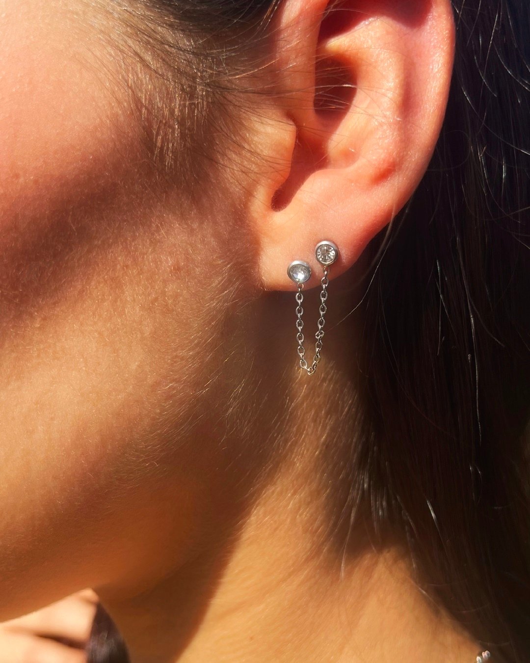 Pendiente Acero Carla Plateado