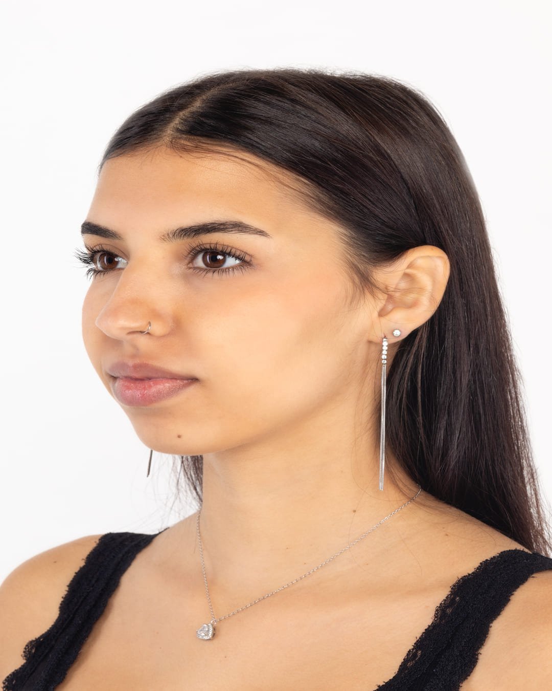 Pendiente Acero Corina Plateado