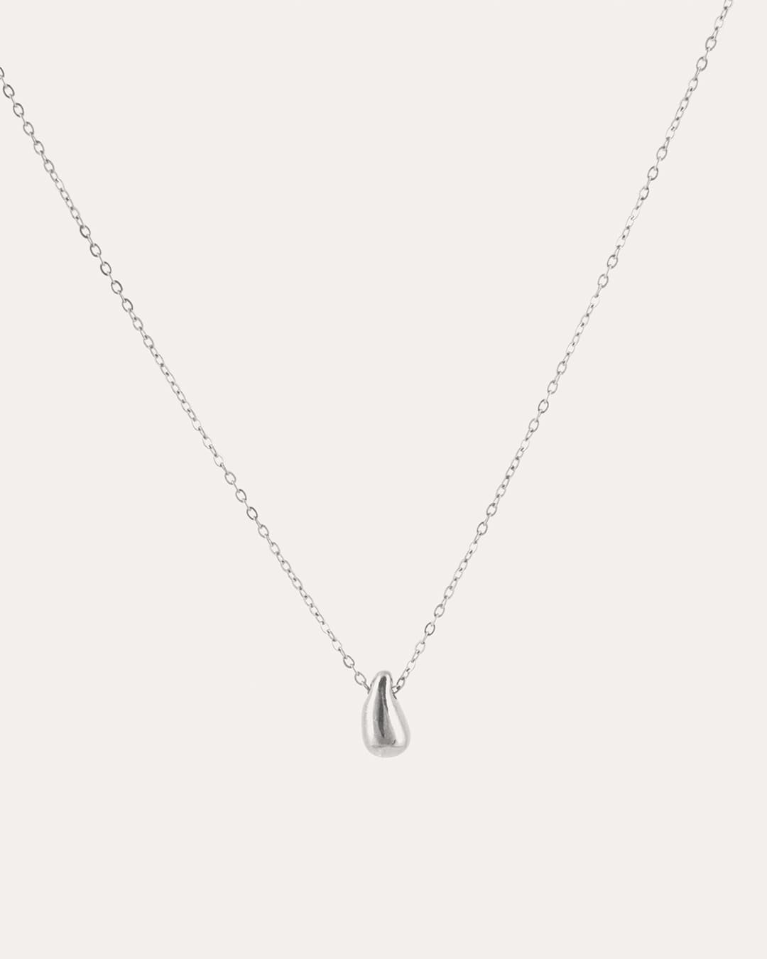 Collar Acero Gota Plateado