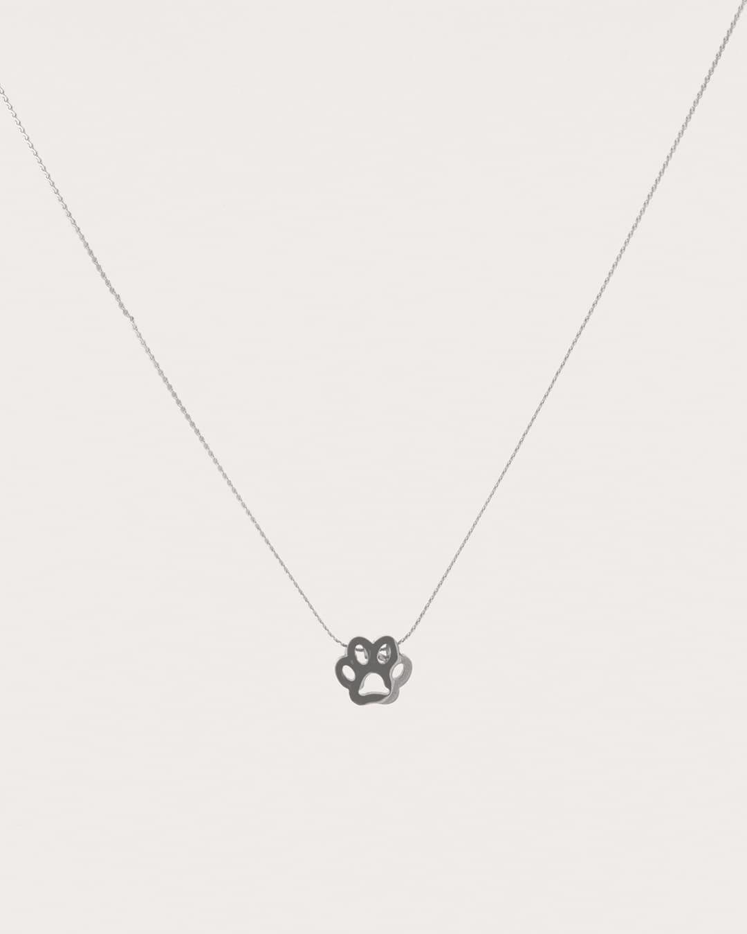 Collar Acero Huella Plateado