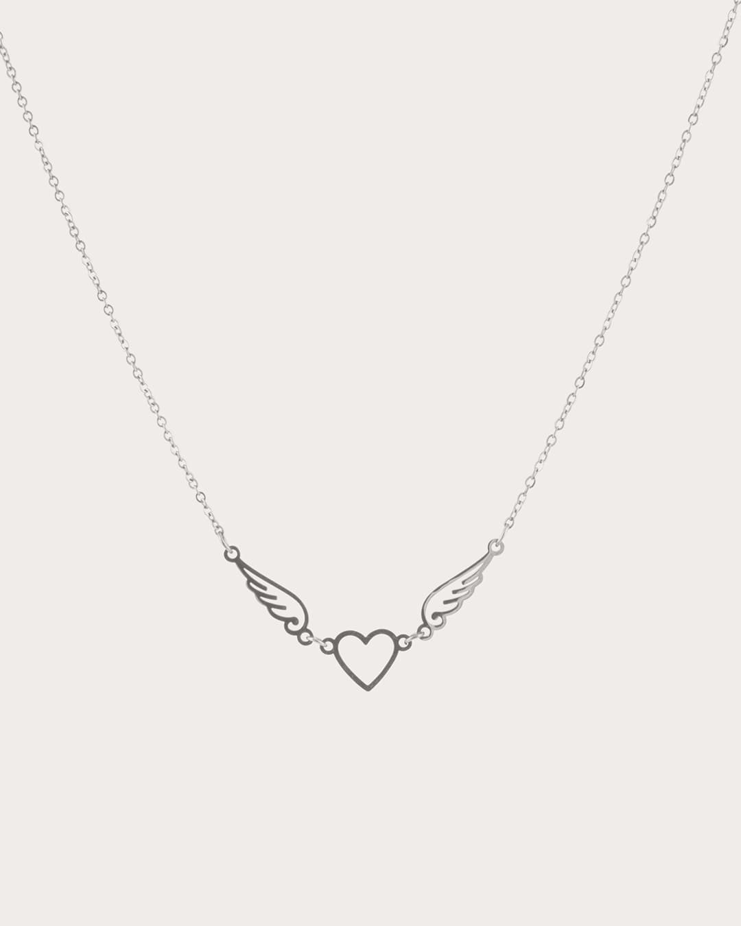 Collar Acero Alas Plateado