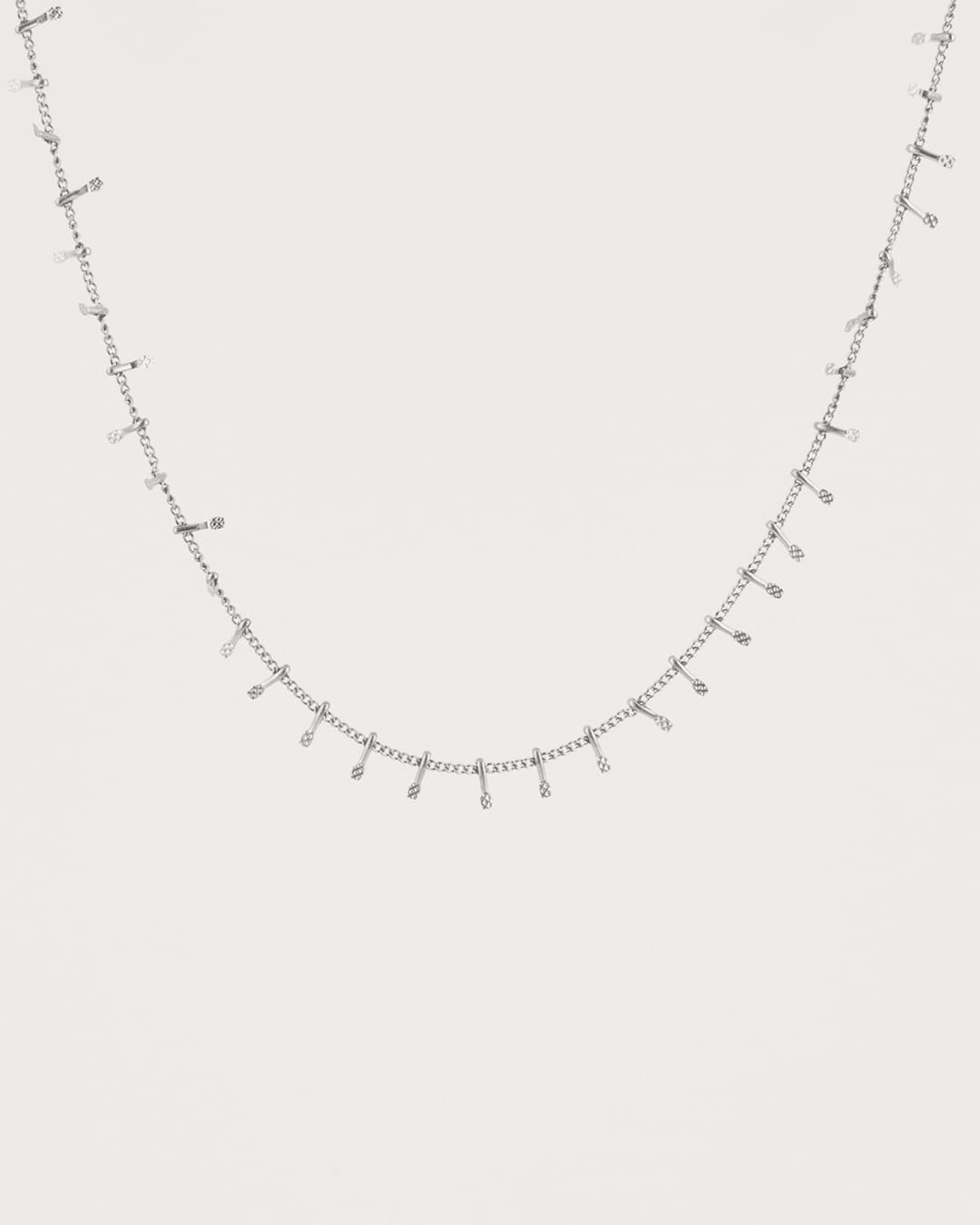 Collar Acero Barritas Plateado