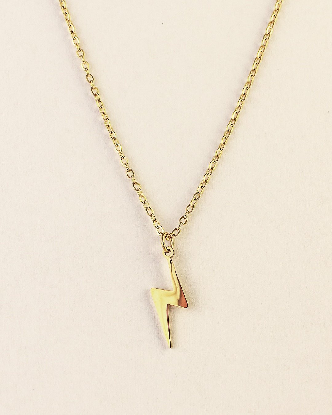 Collar Acero Rayo Dorado