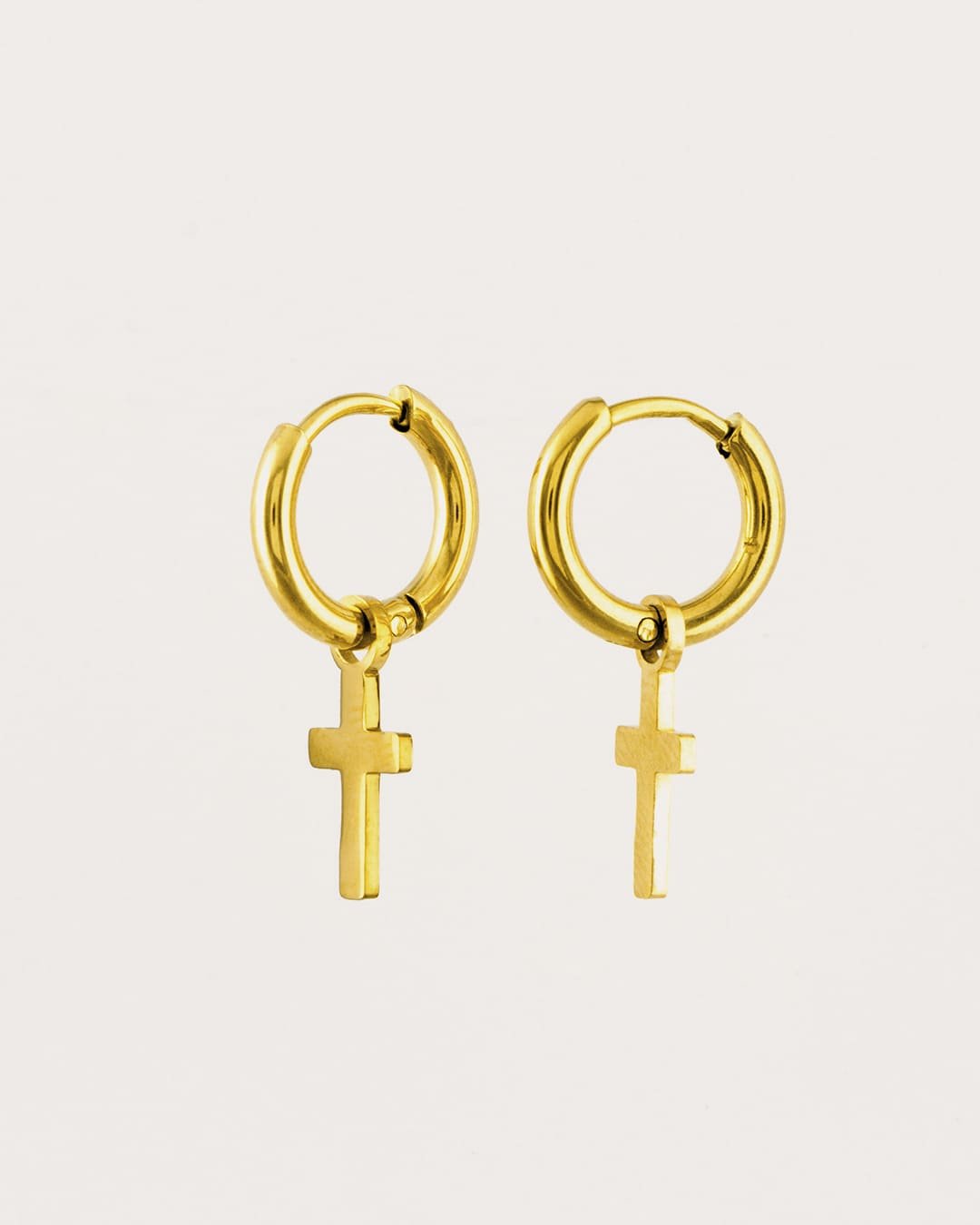 Aro Acero Cruz Dorado