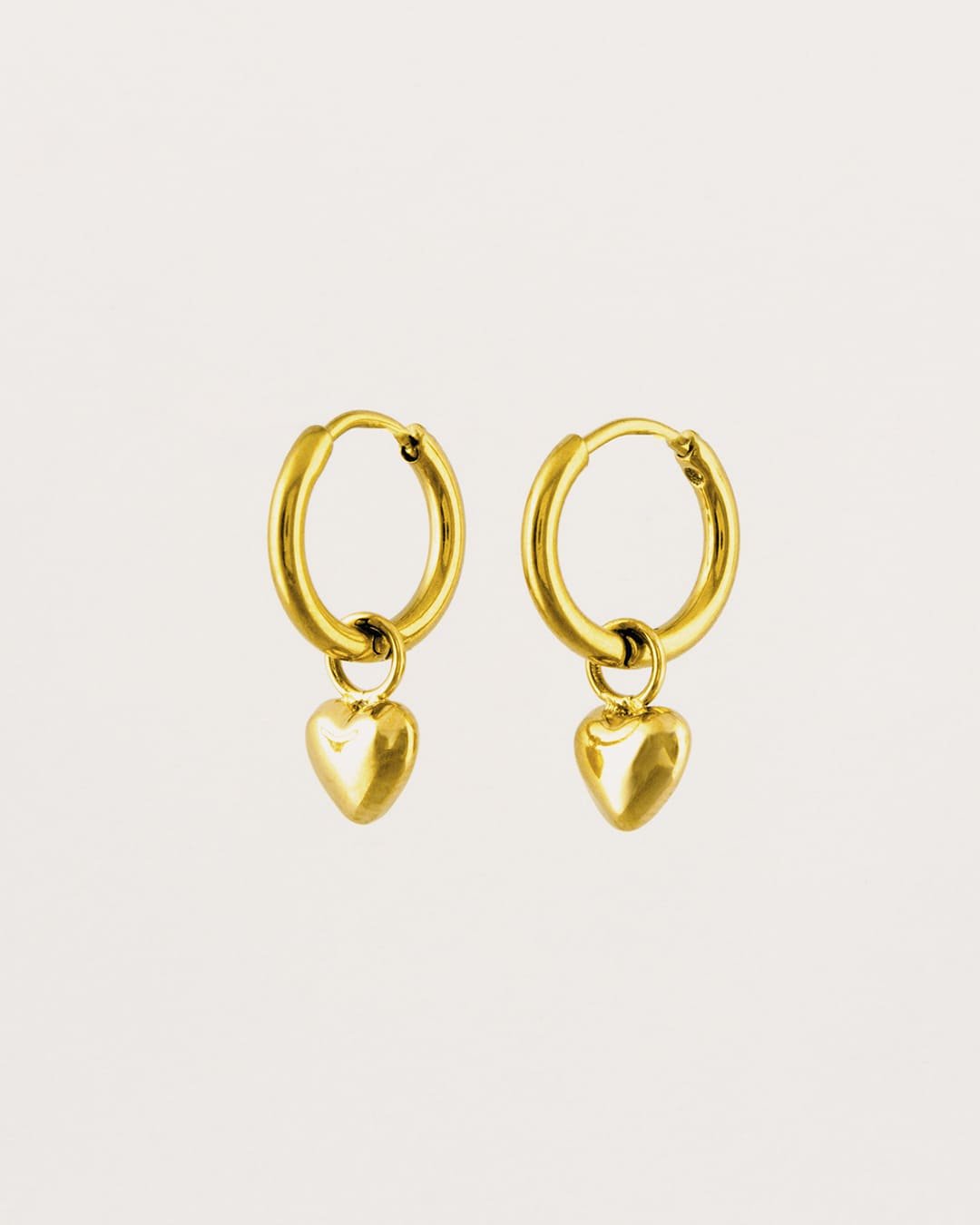 Aro Acero Corazón Dorado