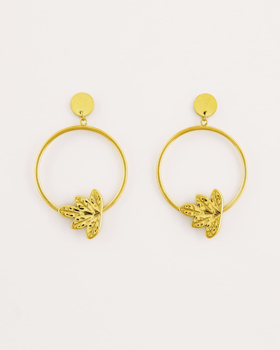 Pendiente Acero Terra Dorado