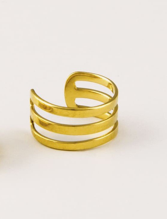 Ear Cuff Triple Dorado