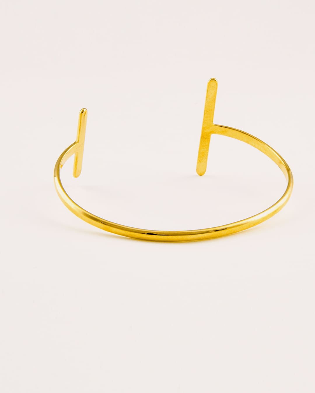 Pulsera Acero Doble T Dorada