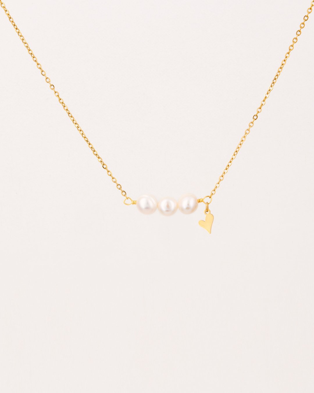 Collar Acero Perla Corazón