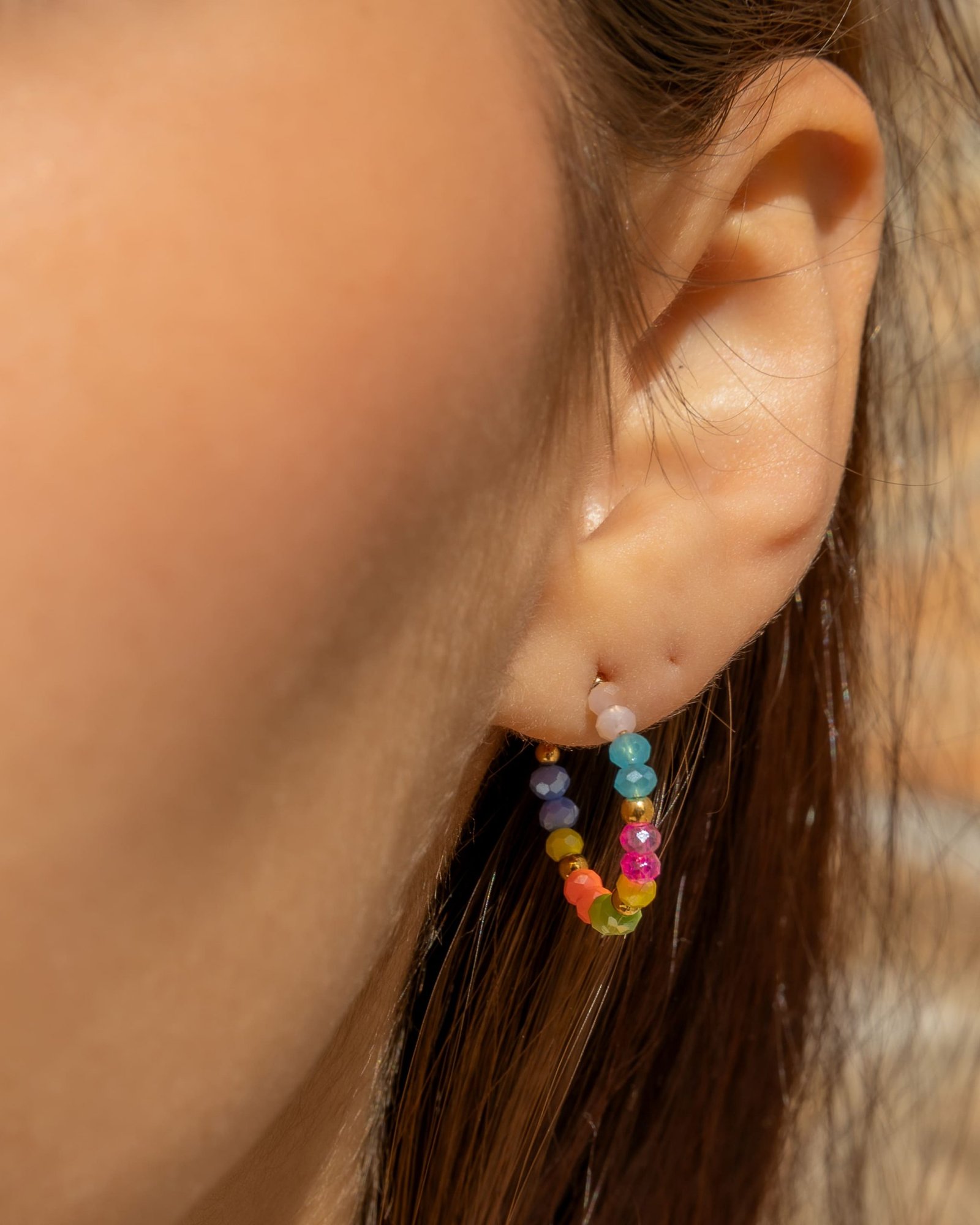 Pendiente Acero Colors Dorado