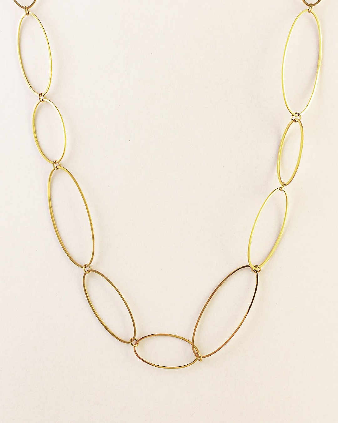 Collar Largo Acero Oval