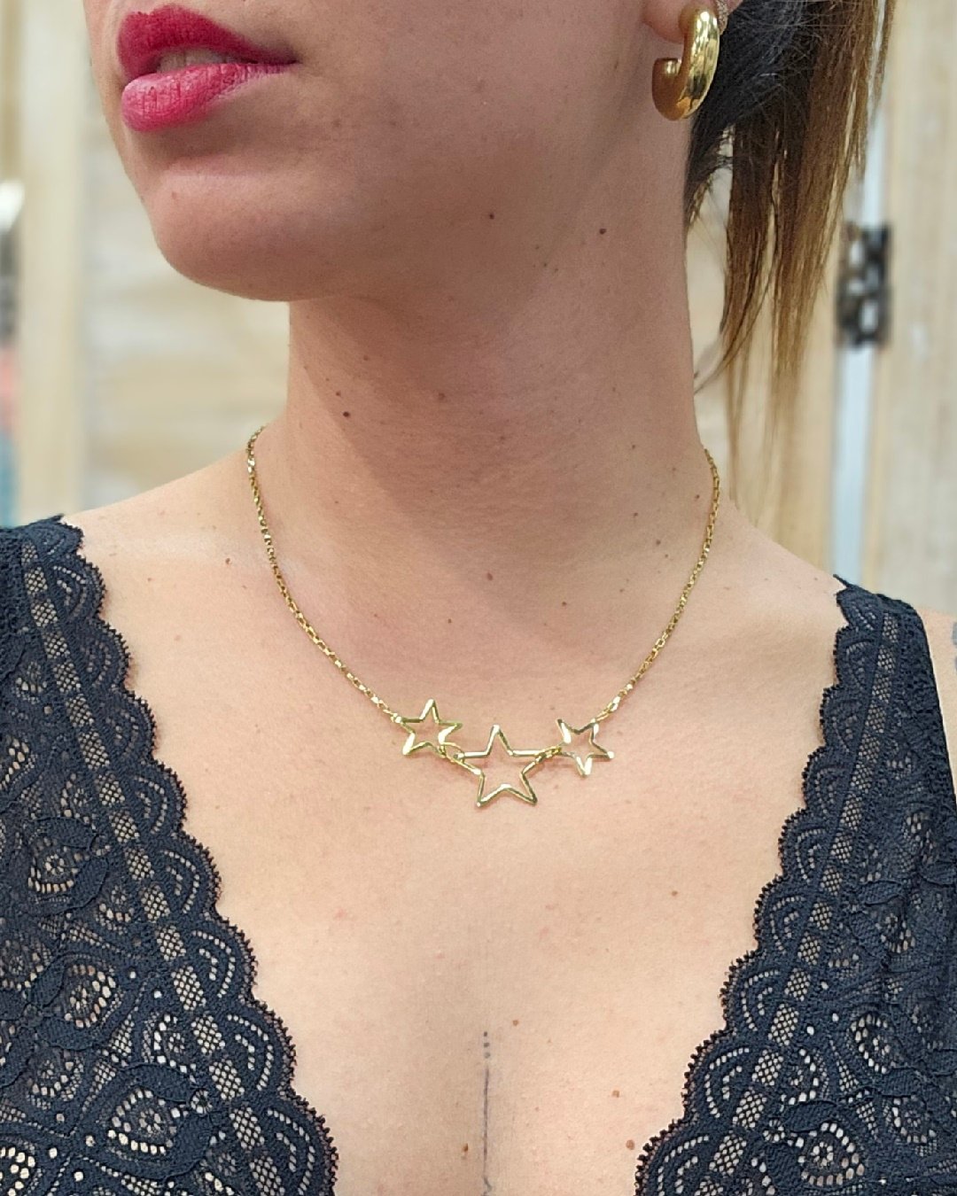 Collar Acero 3 Estrellas