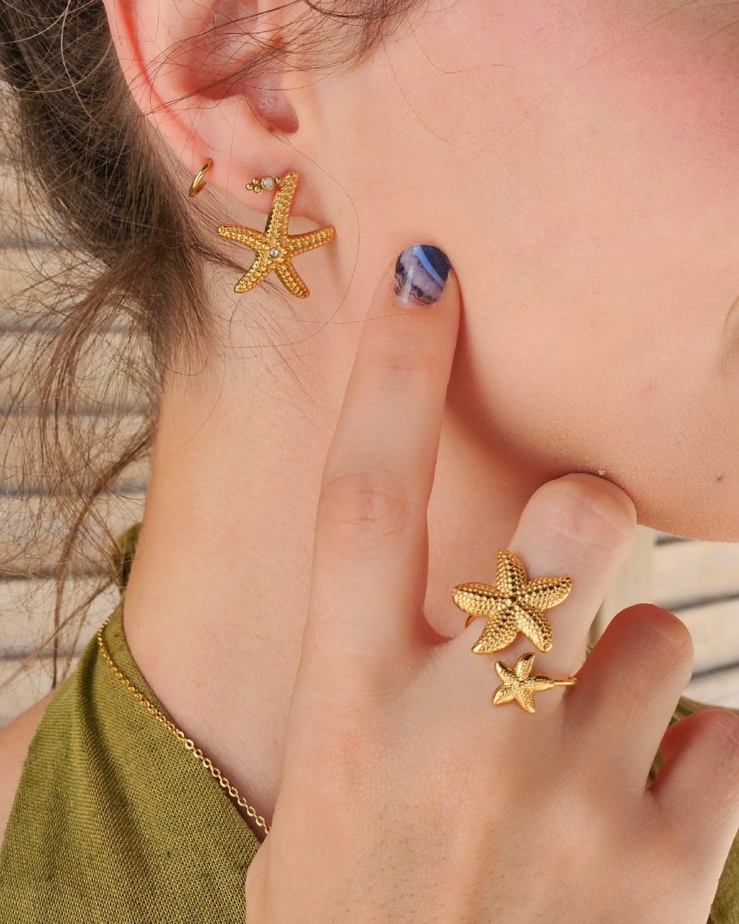 Anillo Acero Estrella De Mar