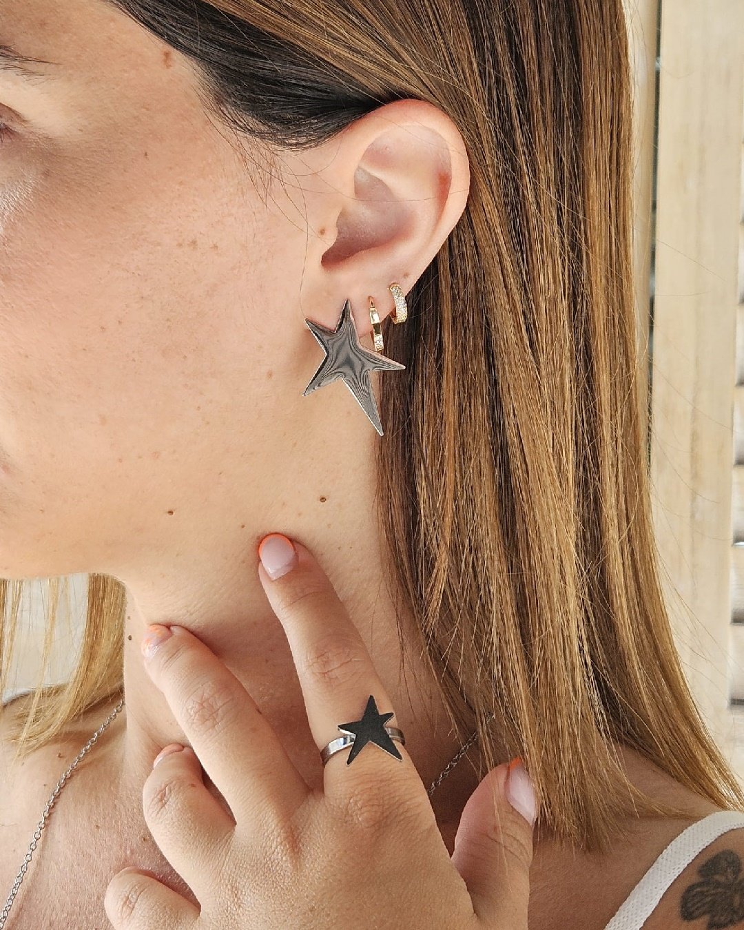 Anillo Acero Estrella Mg