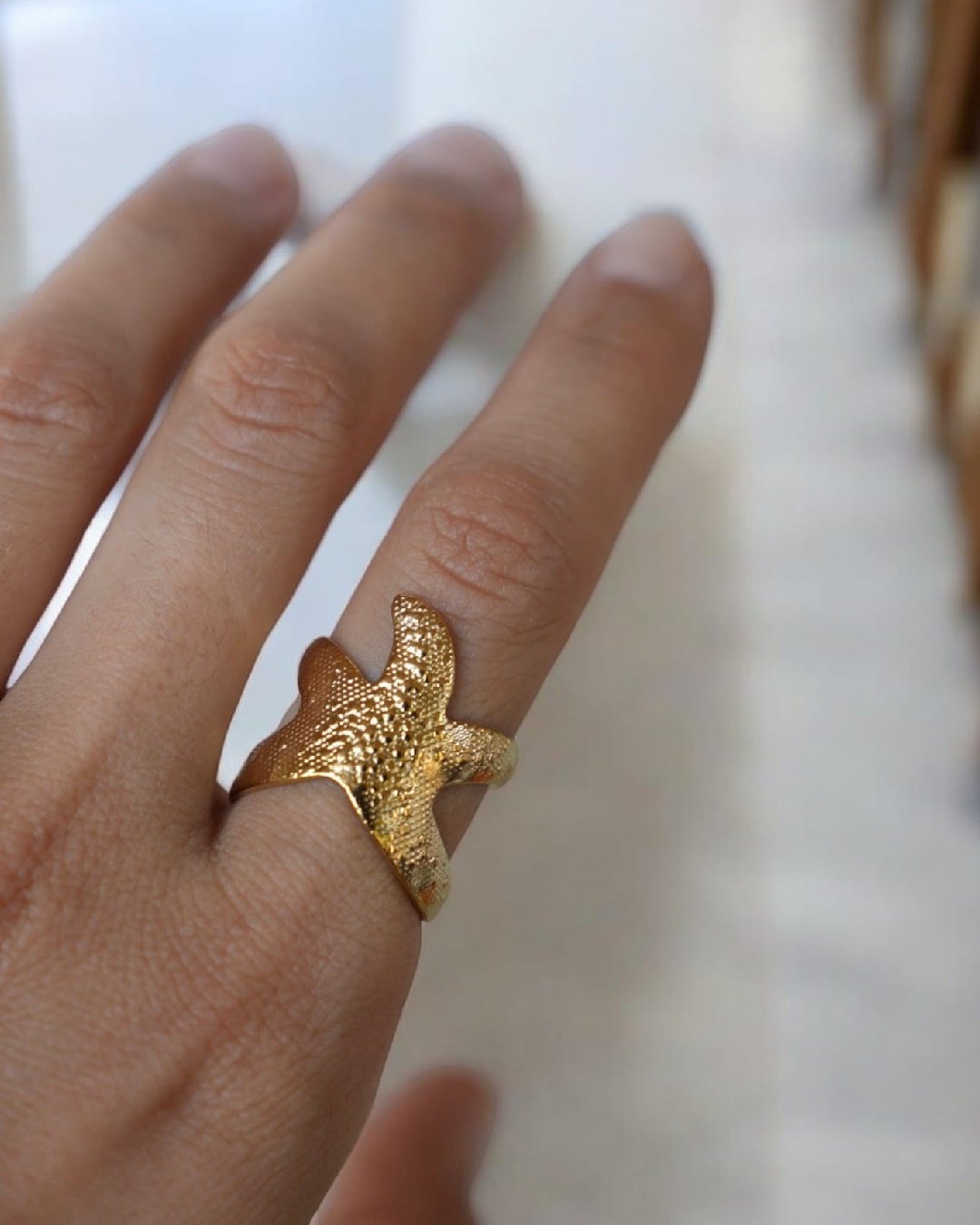 Anillo Acero Estrella De Mar