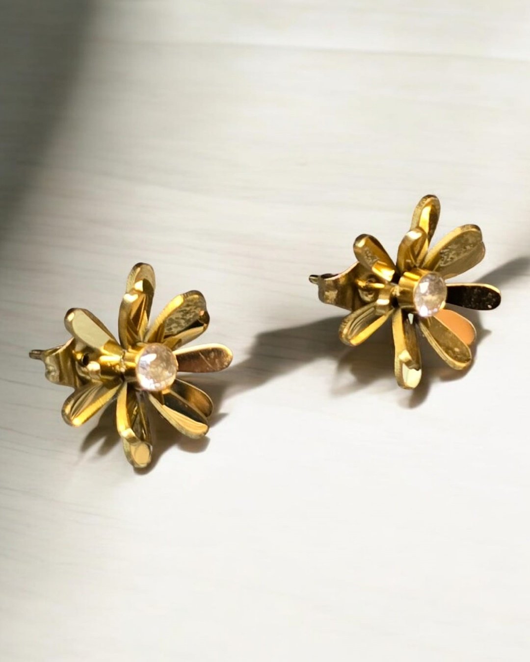 Pendientes Acero Flor