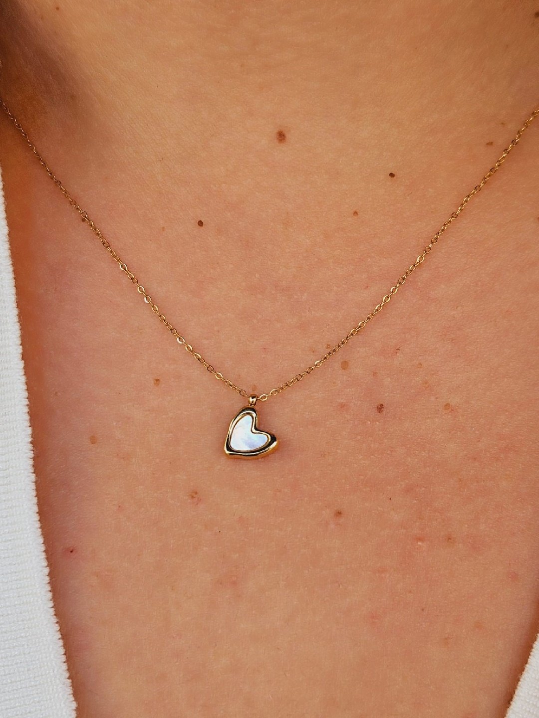 Collar Acero Cuore Nácar