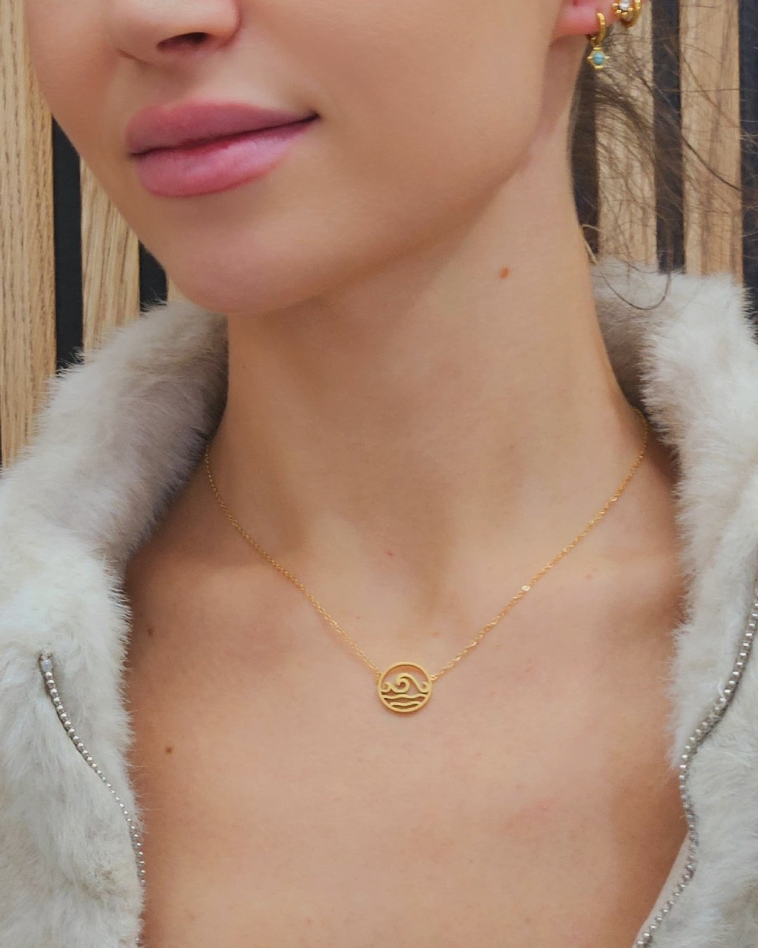 Collar Acero Ola De Mar