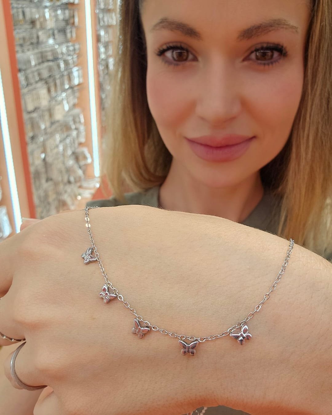 Collar Acero Mini Mariposas