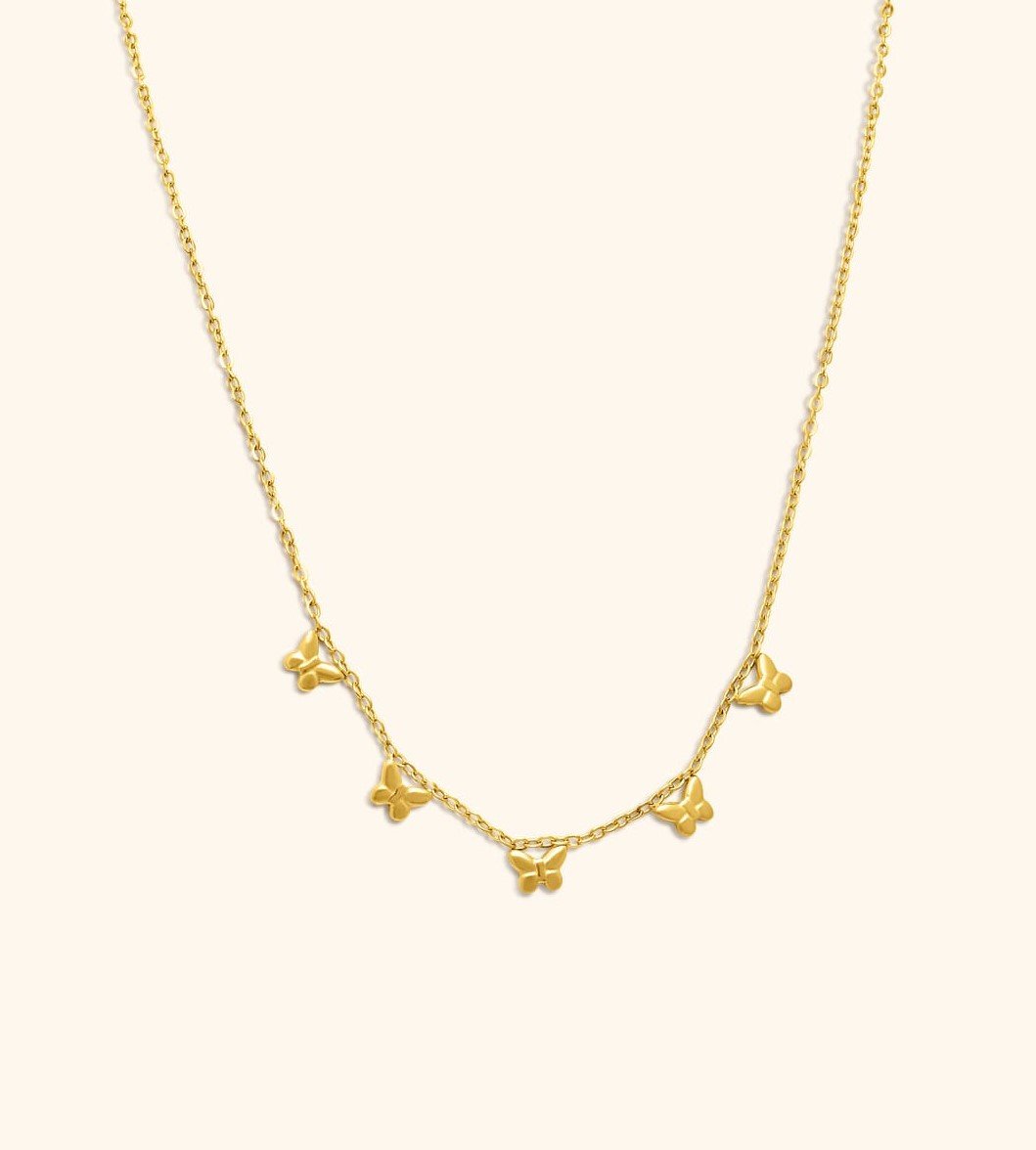 Collar Acero Mini Mariposas