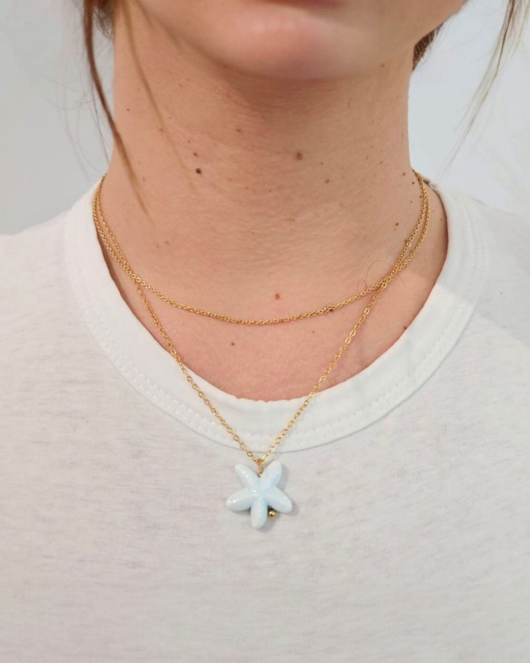 Collar Acero Starfish Blue