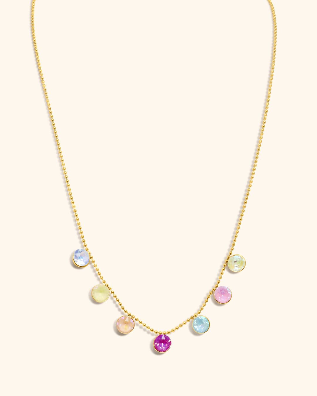 Collar Acero  Cristales Multicolor