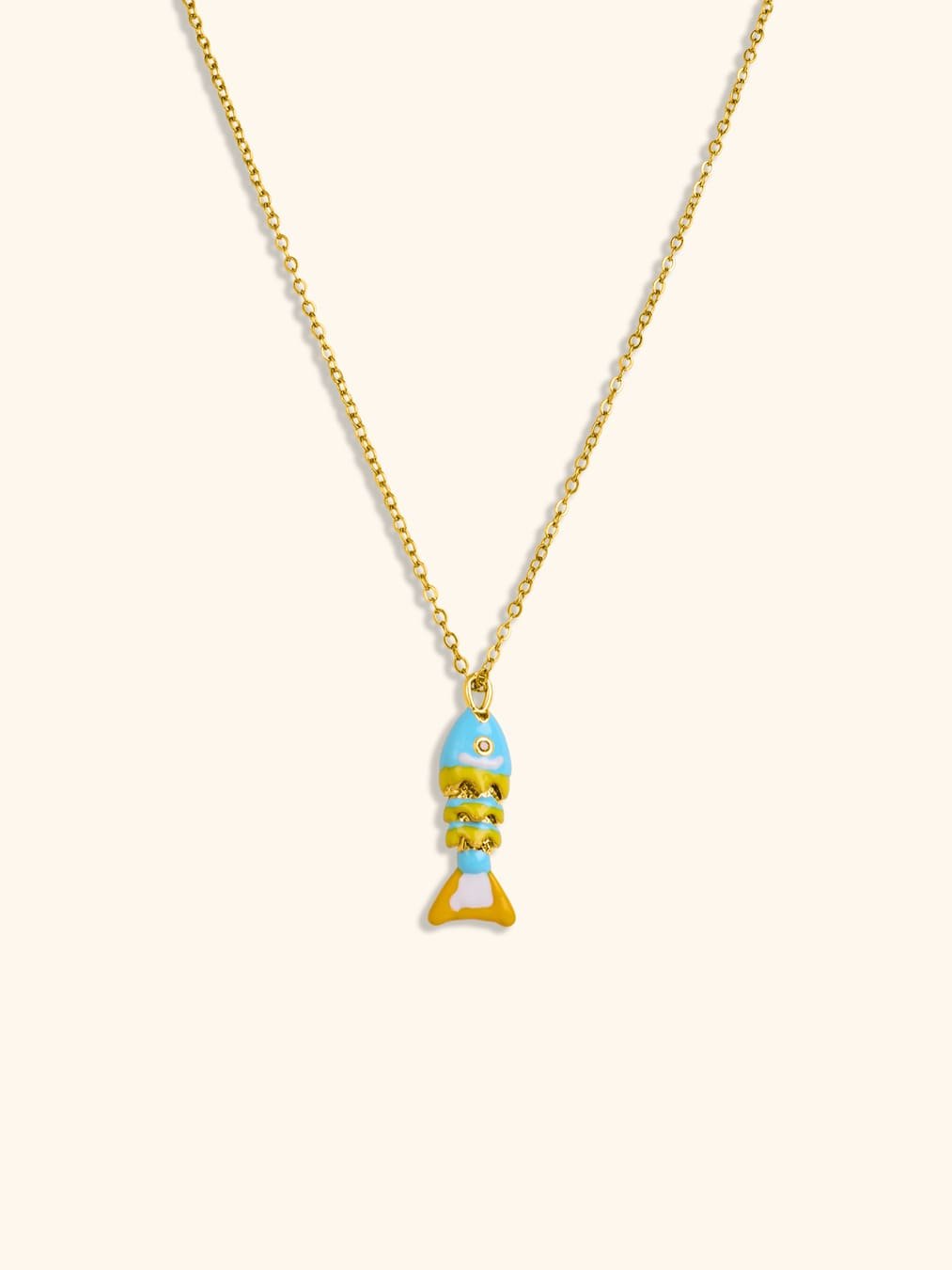 Collar Acero Summer Fish Azul