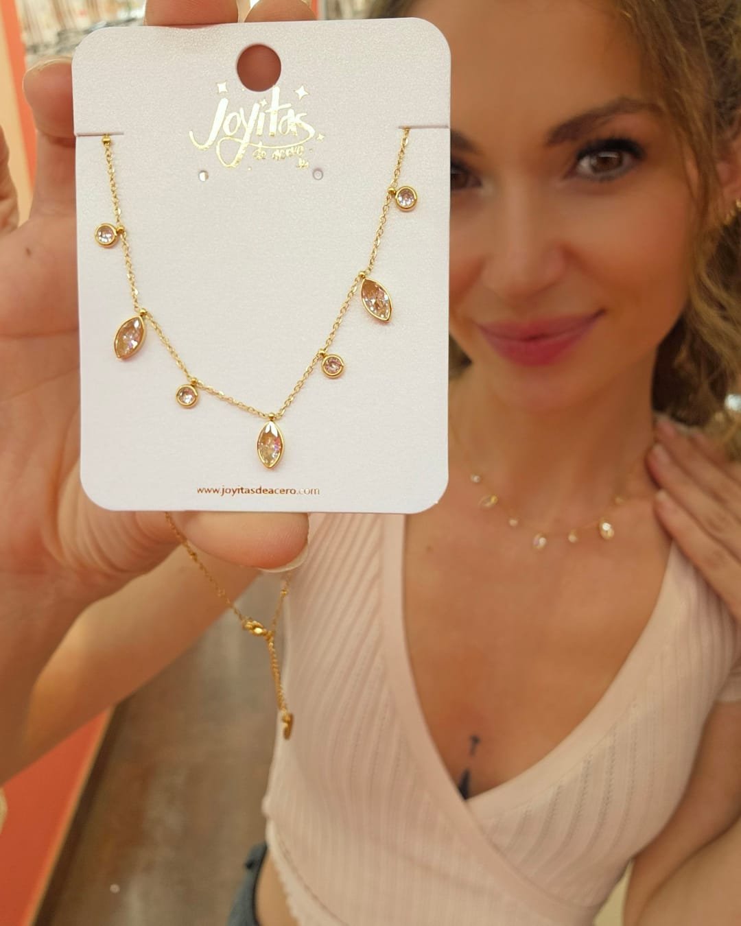 Collar Acero Aurora Blanco