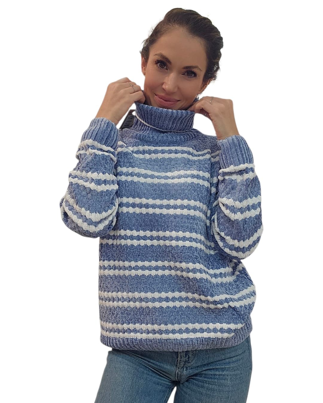 Jersey Chenilla De Cuello Vuelto