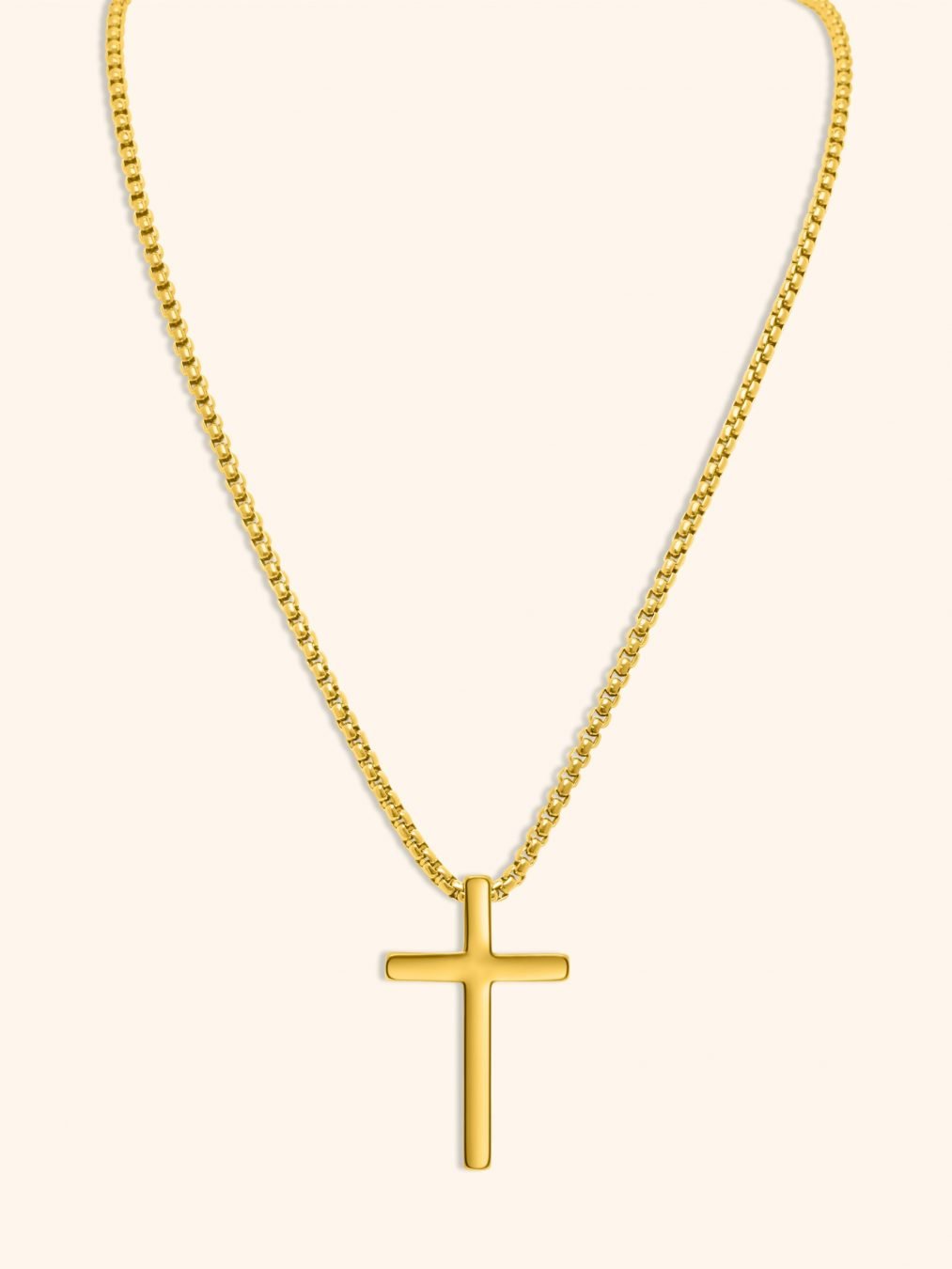 Collar Cruz Unisex Acero Dorado